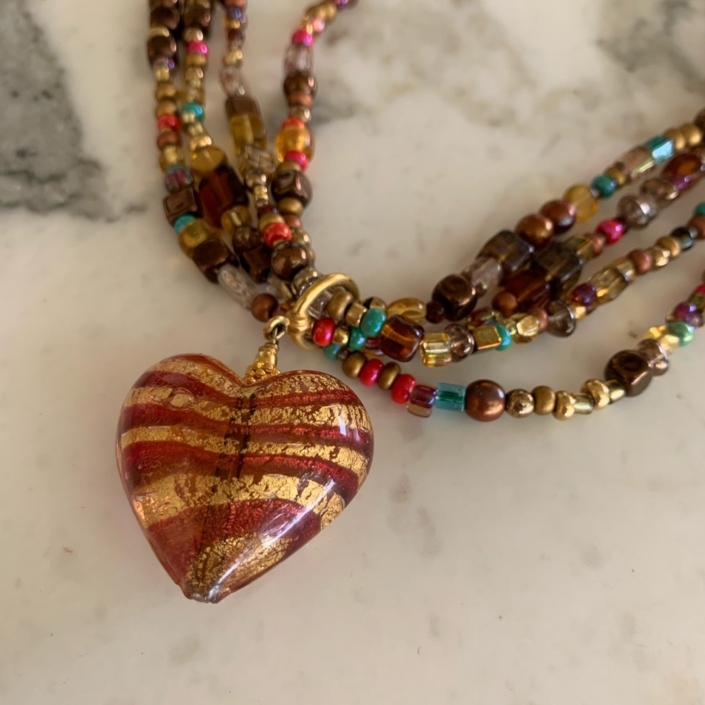 Murano heart necklace